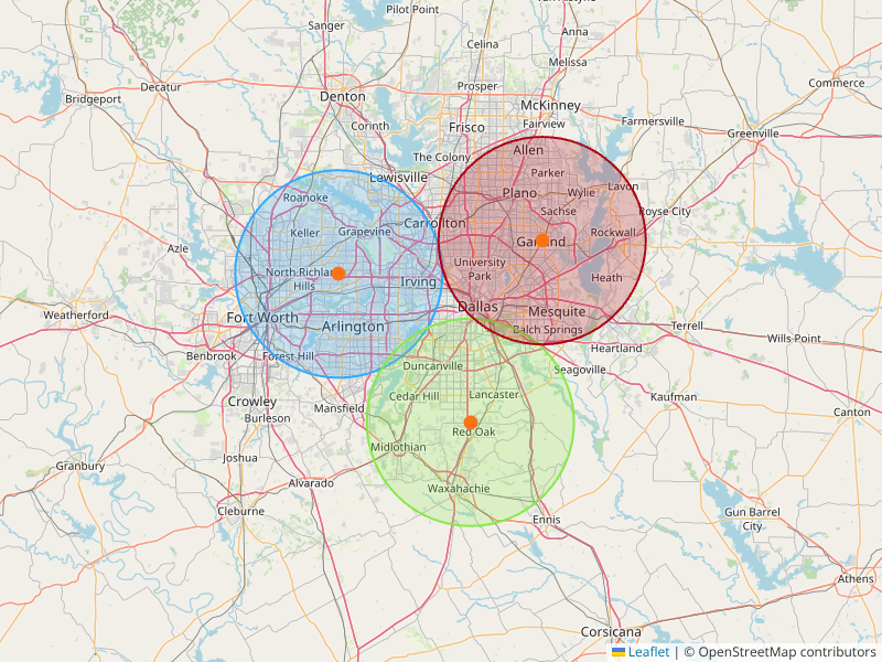 Service area map example